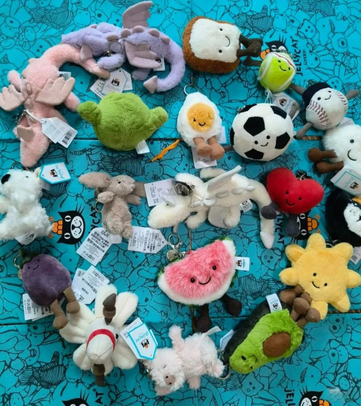 Hot tea bag Jc Cute Plush Toy label cute girl bag charm plush toy keychain Kawaii plush toy Limited New Gift bag