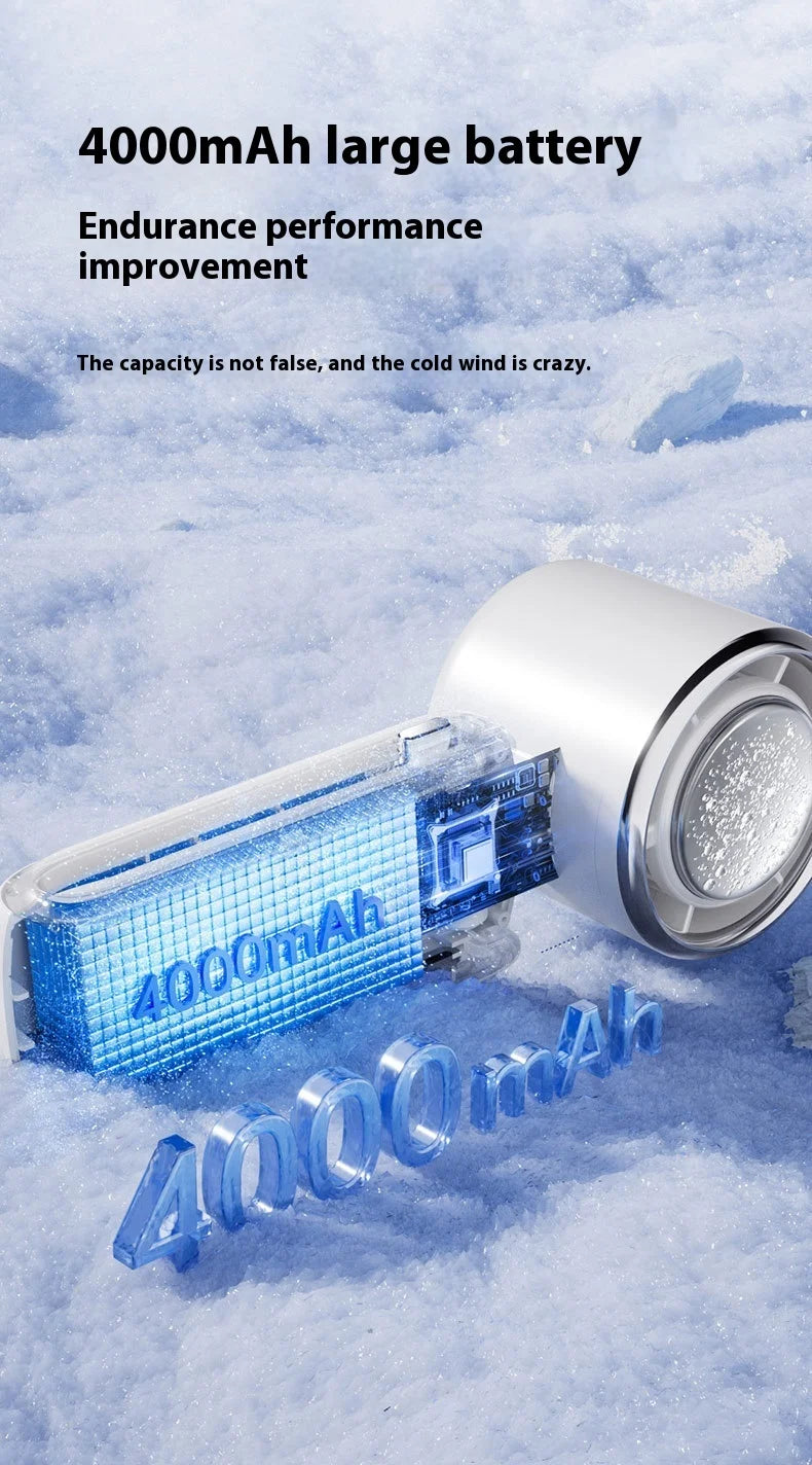 Portable Cooling Fan, 5-Speed Strong Wind Foldable Neck Hanging Fan, 9H Long Battery 4000mAh Mini Air Cooler for Travel & Outdoo