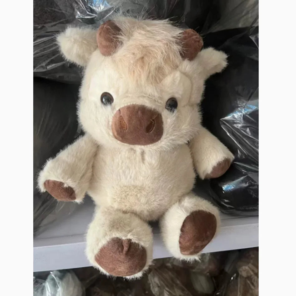 45CM Cute West Highland Calf Doll Running Little Cow Plush Toy Cartoon Soft Stuffed Animal Companion Toy Appease Kid Doll