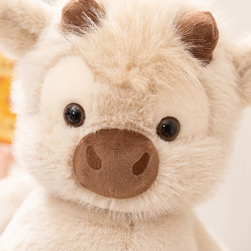 Adorable Huggable Figure Plush Cow Toy Lovely Cattle Plush Stuffed Animals Cattle Soft Doll Kids Toys Birthday Gift for Children