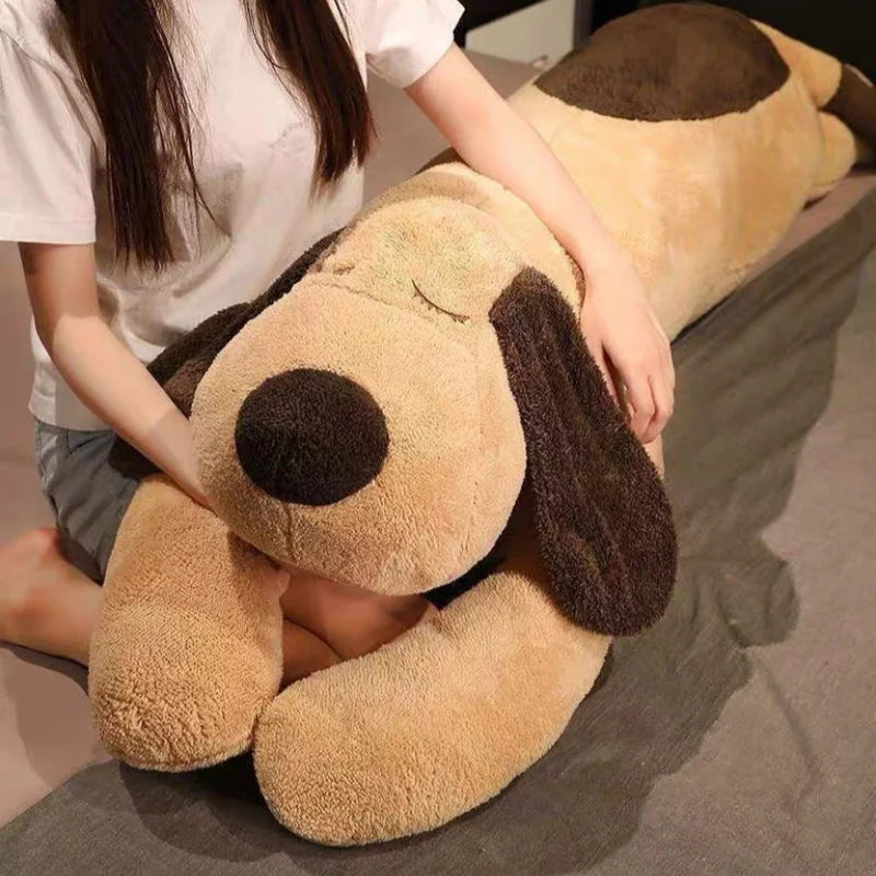 Giant Dog Plush Toy Big Sleeping Dog Stuffed Puppy Doll Soft Animal Toy Cartoon Pillow Baby Back Cushion Girls Birthday Gift