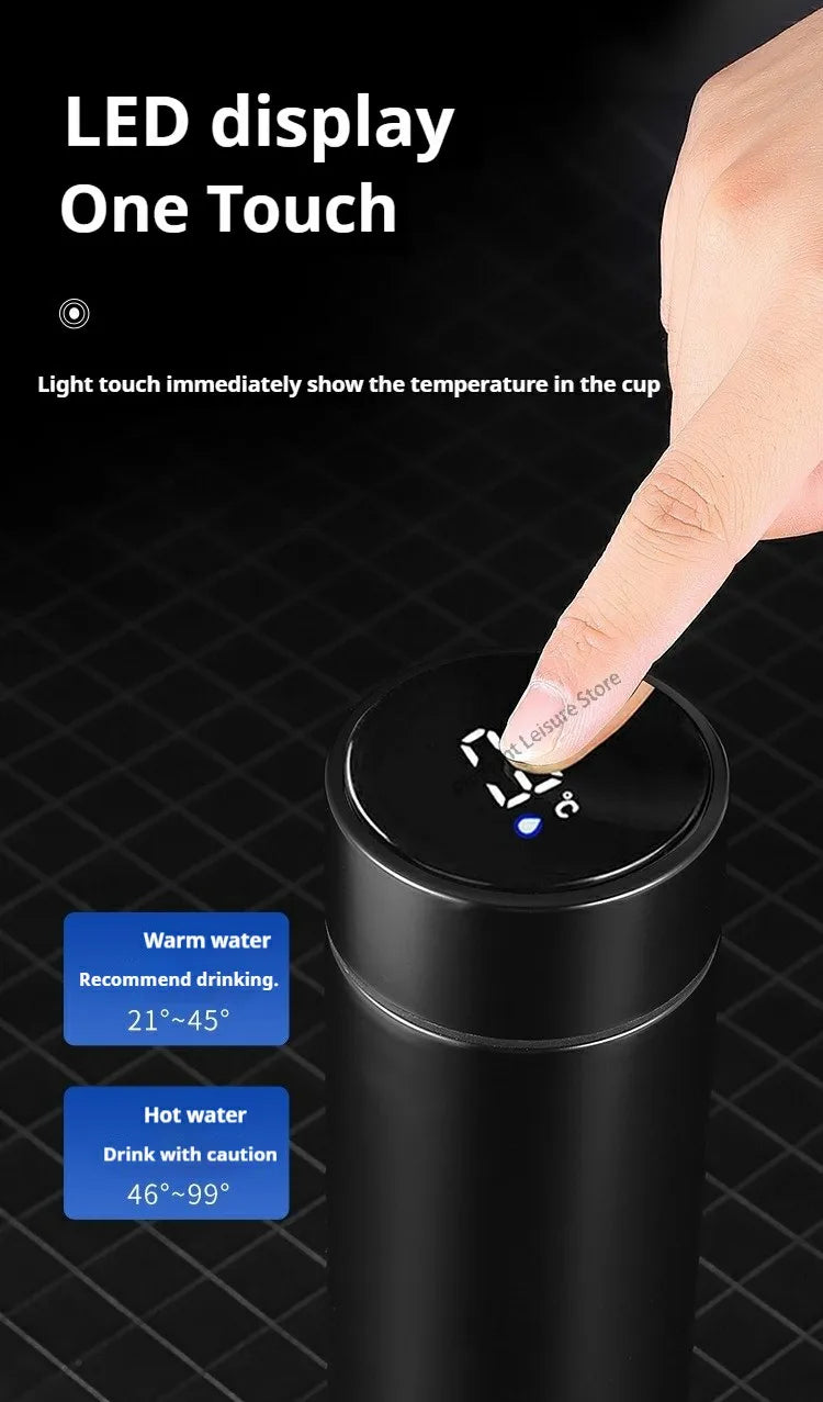 500ML Intelligent Temperature Stainless Steel Thermos Bottle Sports Water Cup Car Insulated Cup Thermal Mug Travel Vacuum Flasks