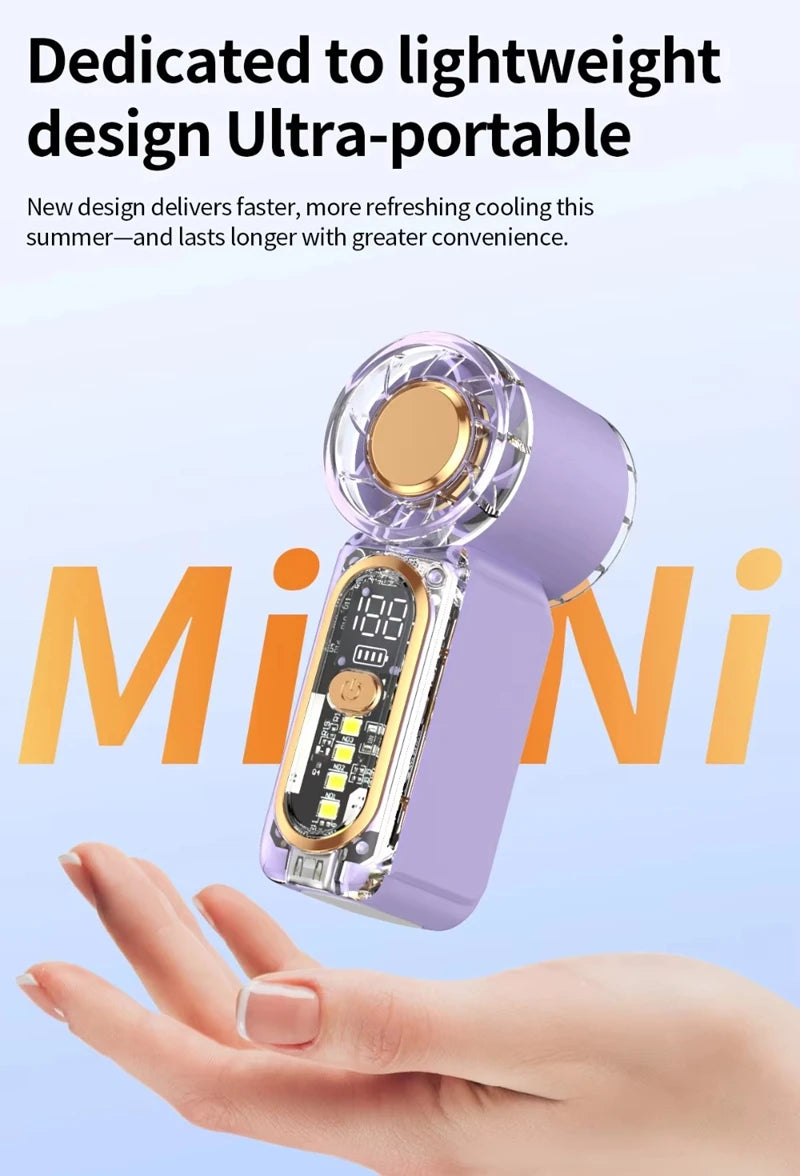 Lenovo Mini Handheld Fan 100 Speed Turbo Wind Gun USB Rechargeable Portable Outdoor Cooling Device 2026 New