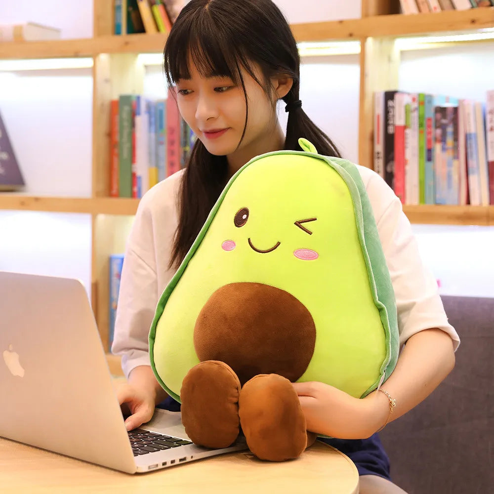 Cute Avocado Doll Pillow Soft Plush Toy Sleeping Pillow Children Girls Birthday Gift Large Fruit Rag Doll