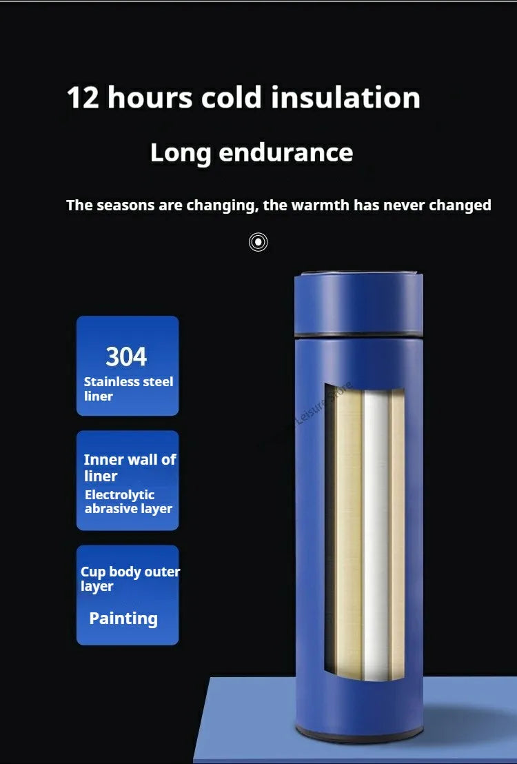 500ML Intelligent Temperature Stainless Steel Thermos Bottle Sports Water Cup Car Insulated Cup Thermal Mug Travel Vacuum Flasks
